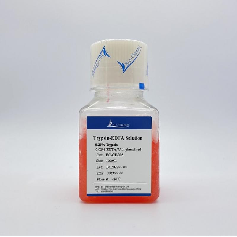 胰酶-EDTA消化液(0.25%胰酶, 含酚红)      规格：